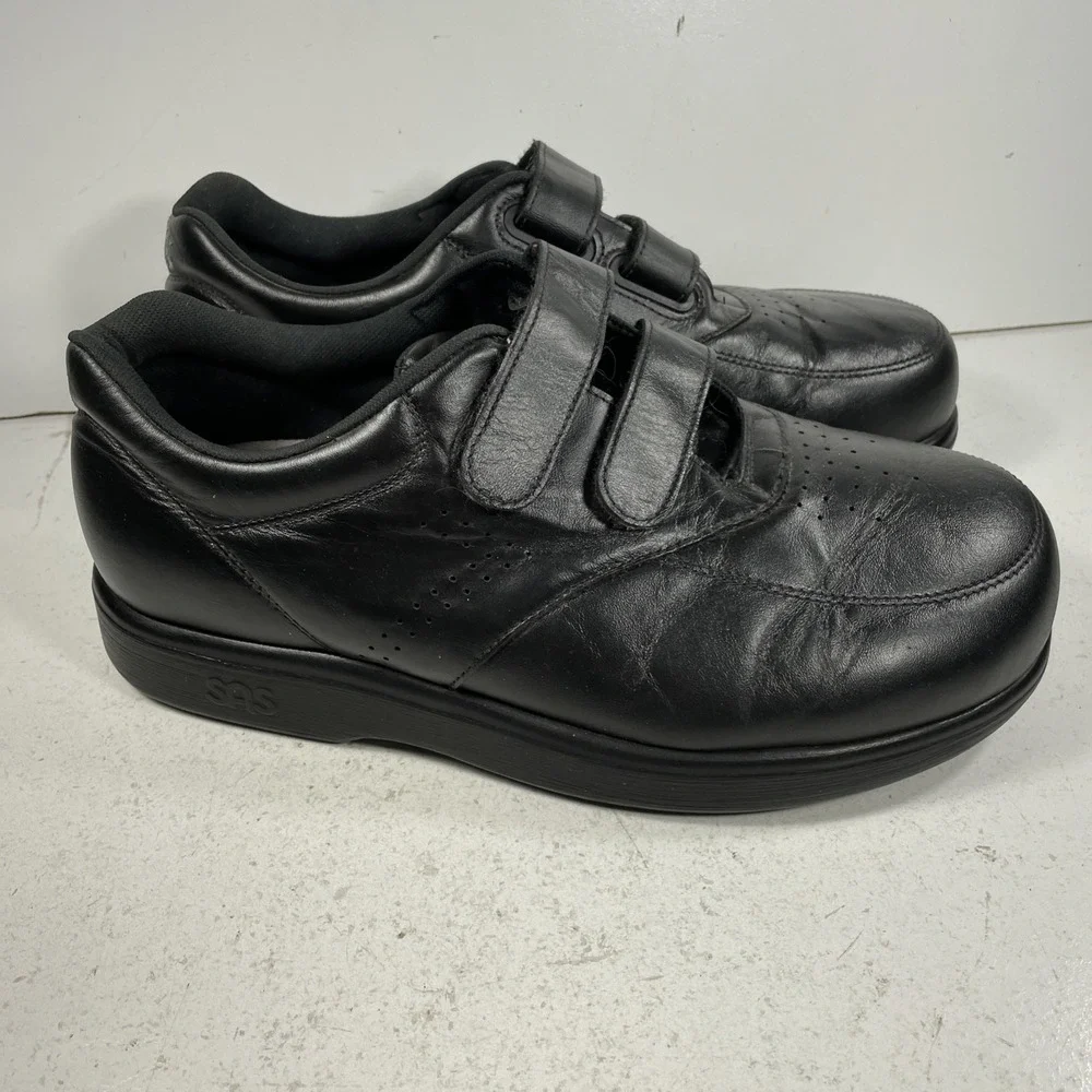 SAS VTO Leather Tripad Comfort Walking Shoe Black Leather Men 9.5 WWW Extra Wide